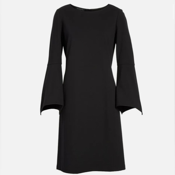 LAFAYETTE 148 New York Black PALOMA Bell Sleeve Punto Milano Shift Dress - Picture 6 of 12